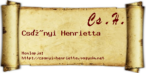 Csányi Henrietta névjegykártya