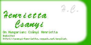 henrietta csanyi business card